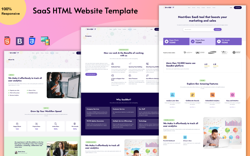 SaasBot – SaaS HTML-websitesjabloon
