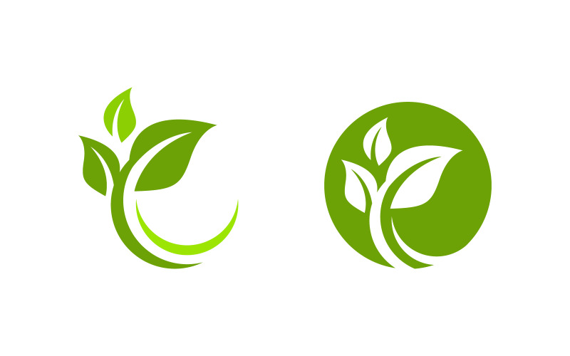 树叶生态自然概念 Logo 模板 v.20