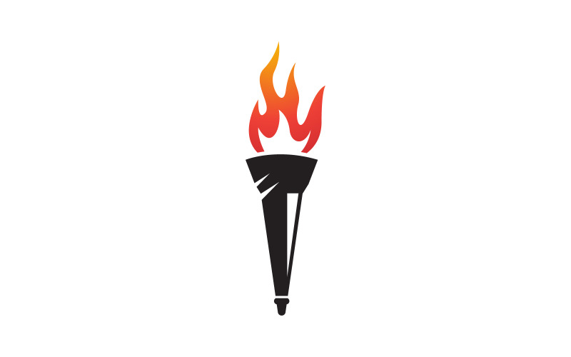 Torch fire flame vector icon illustration design v.12