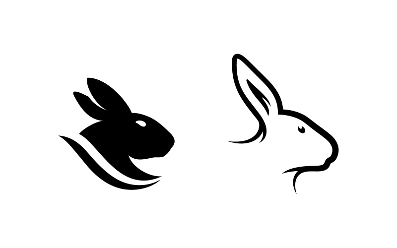 Uroczy królik szablon logo ikona ilustracja projekt v.6