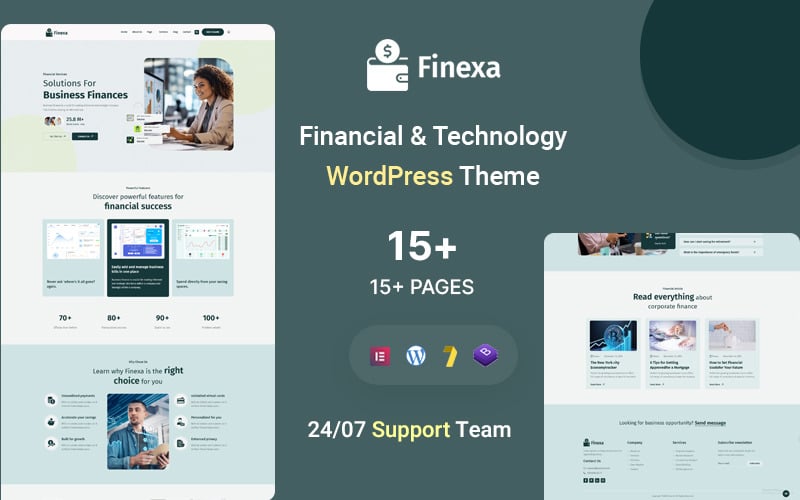Finexa – тема WordPress для бізнесу, фінансів і технологій