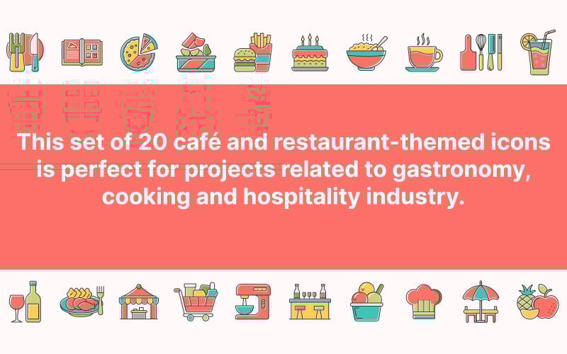 Free Icon Set for Cafes and Restaurants