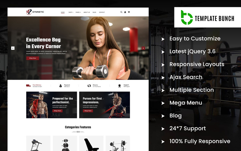 Gymnetic - 电子商务的响应式 Prestashop 主题
