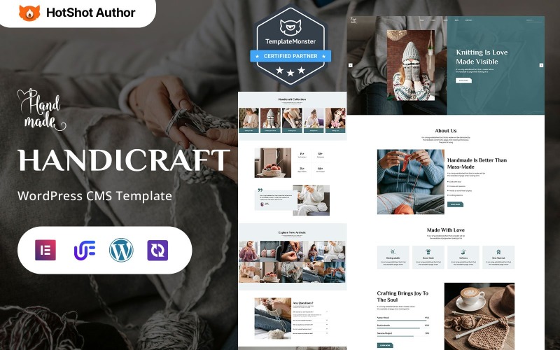 Hecho a mano: tema Elementor de WordPress para boutiques de artesanías hechas a mano y creativas