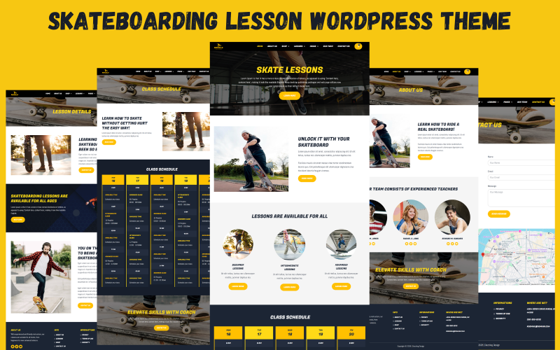 Lezioni di skateboard Tema WordPress Woocommerce