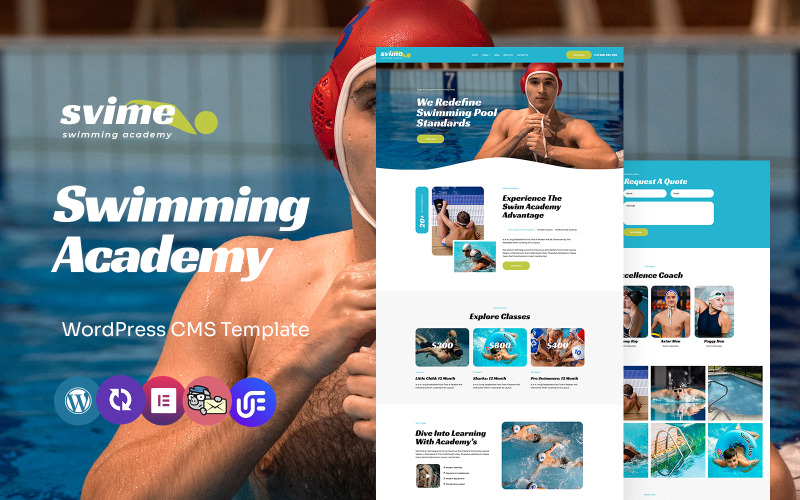 Svime - Thème WordPress Elementor polyvalent pour académie et entraînement de natation
