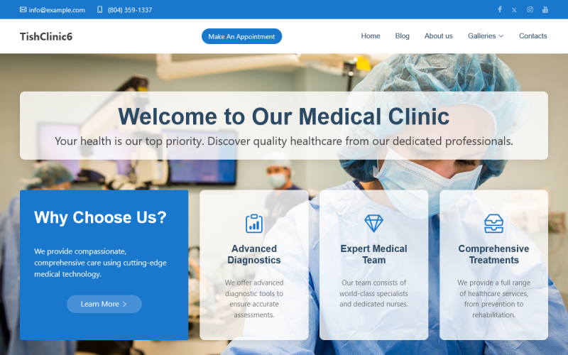 TishClinic6 – Medical Clinic WordPress-tema