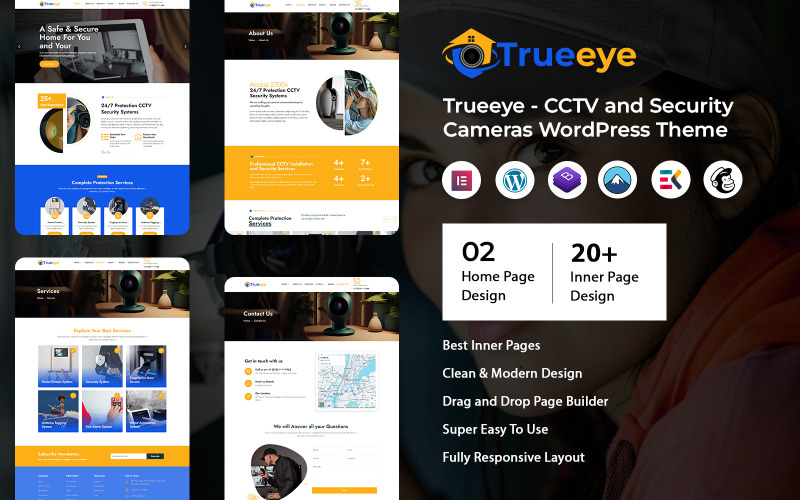 Trueeye - CCTV ve Güvenlik Kameraları WordPress Teması