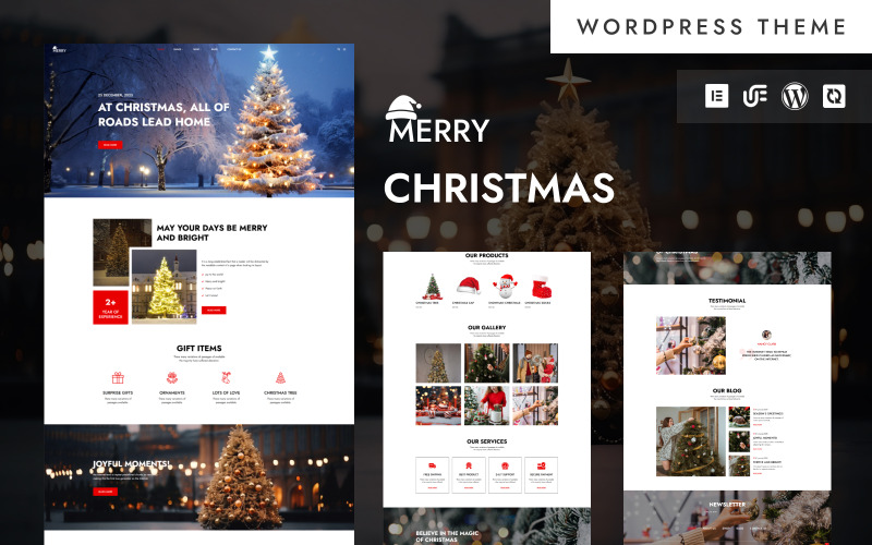 Vrolijk - Kerstcadeaus en vieringen WordPress Elementor-thema