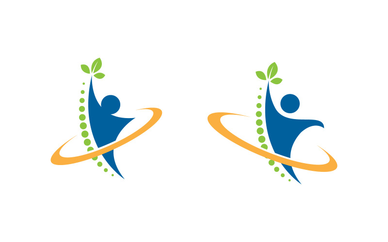 Chiropratica Healthy Vector icona Logo design Template v.3
