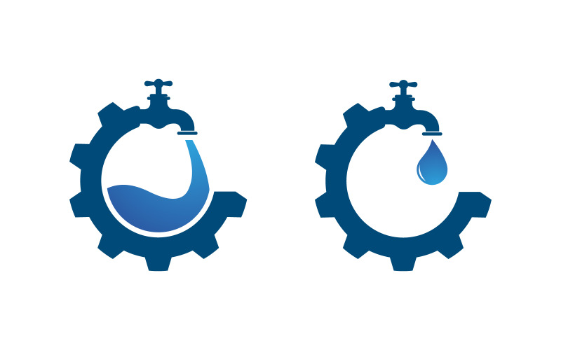 Loodgietersdiensten waterlogo Vector pictogram ontwerp illustratie v.7