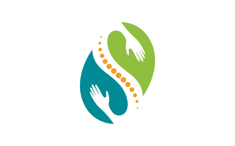 Modèle de conception de logo d'icône vectorielle chiropratique saine v.31