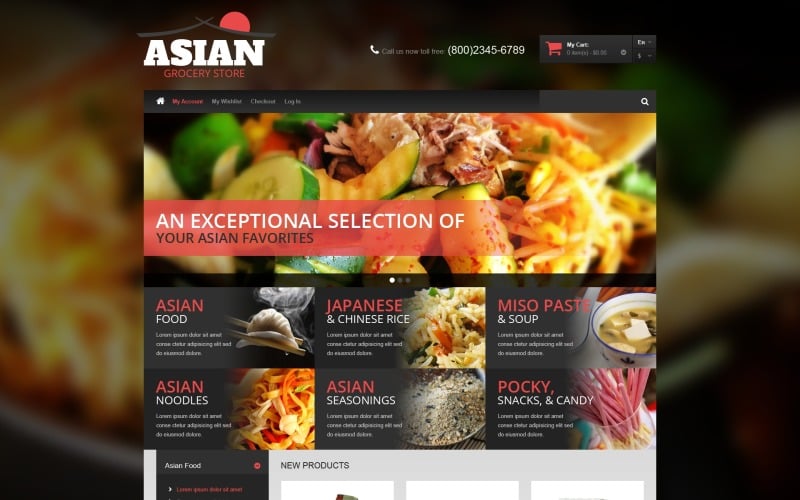 Magento-Design für asiatische Lebensmittel