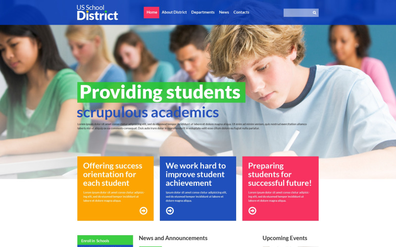 Responsive Website-Vorlage der Universität