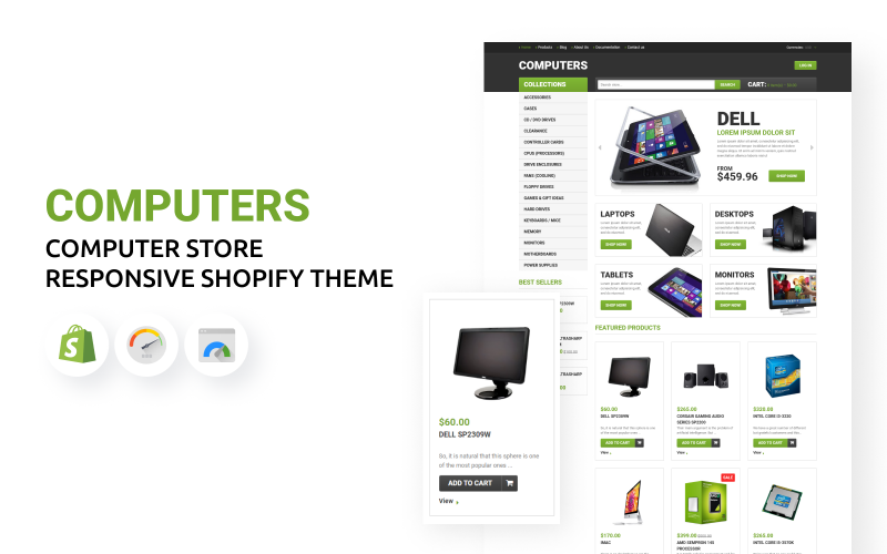 Sklep komputerowy i naprawa szablonu Shopify