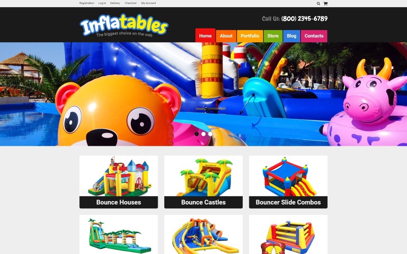 батуты вышибалы магазин woocommerce тема