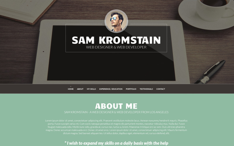 Web Developer CV WordPress Teması