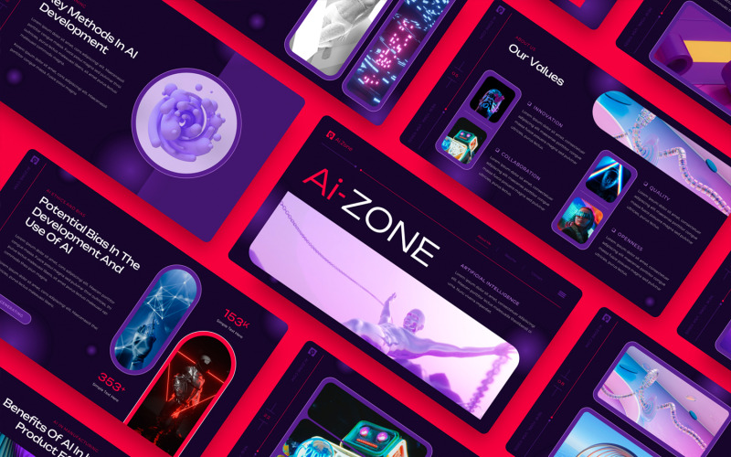 Aizone - Шаблон слайдера Google на тему искусственного интеллекта