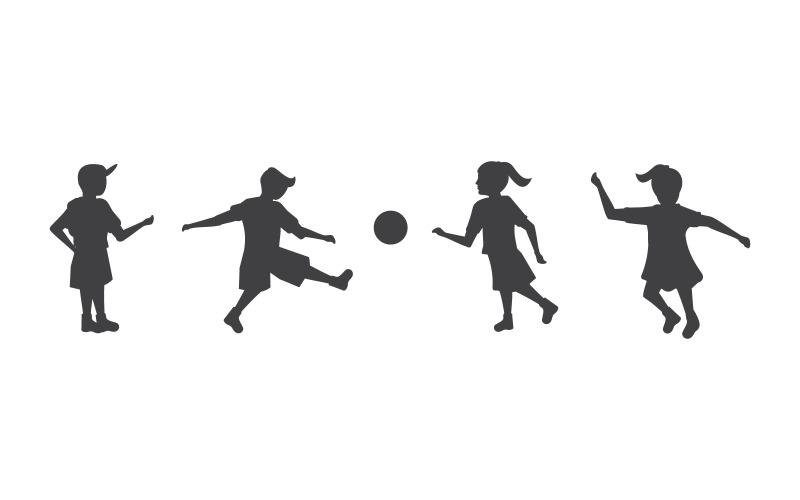 Bambini felici che giocano concetto illustrazione vettoriale Logo design v.4