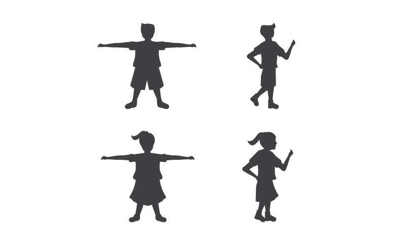 Bambini felici che giocano concetto illustrazione vettoriale Logo design v.6