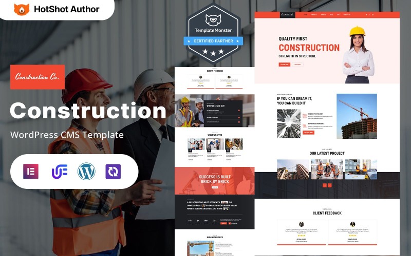 Construction Co. - Projekty budowlane WordPress Responsywny motyw