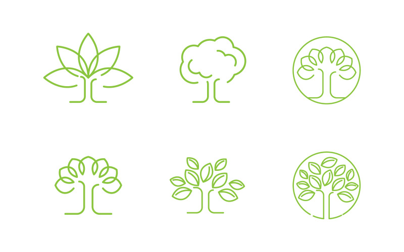 Modèle de conception d'élément de concept de nature écologique de feuille d'arbre v.14
