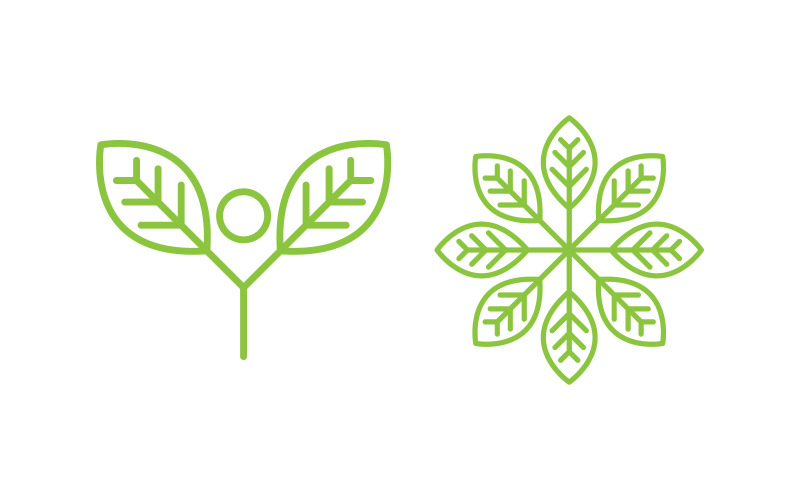 Modello di progettazione dell'elemento concettuale della natura dell'ecologia delle foglie degli alberi v.17