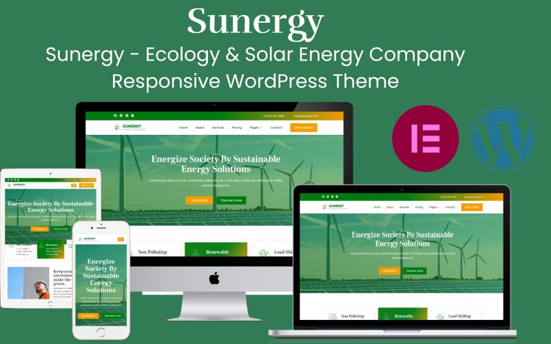 Sunergy - Ecology & Solar Energy Company Responsivt WordPress-tema