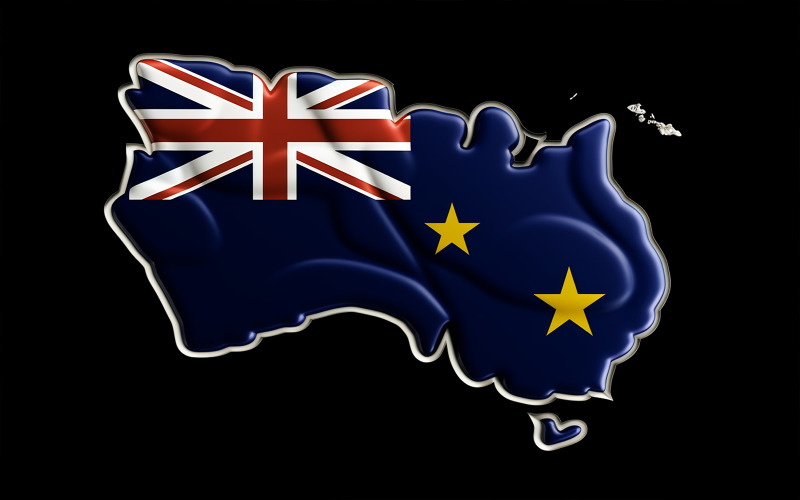 Australien Flagge Kartendesign