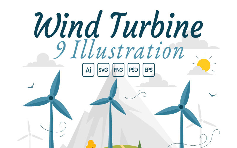 9 Udržitelná větrná turbína Ilustrace