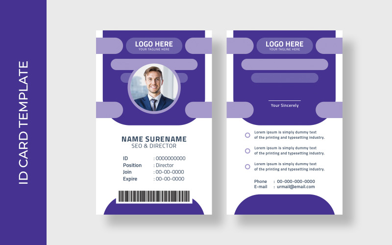 Plantilla de tarjeta de identificación comercial de oficina