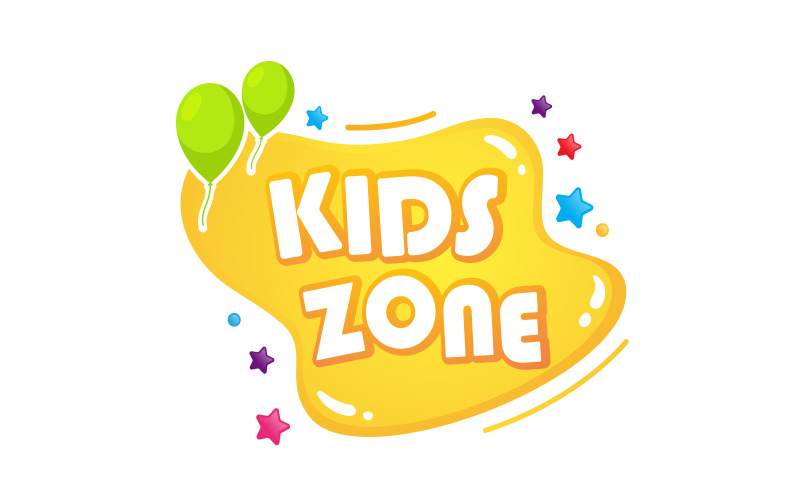 Illustrazione vettoriale del concetto di zona per bambini felici icona Logo design v.1