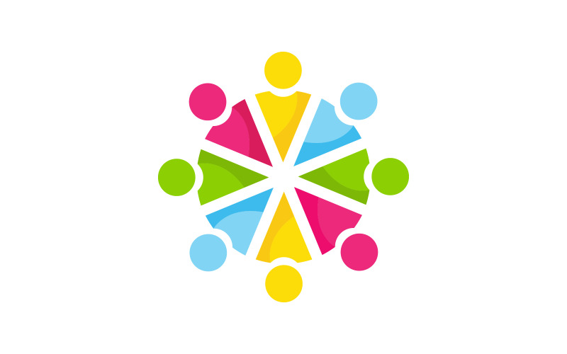 Logo-ontwerp voor gemeenschapszorg en sociale pictogrammen v.7