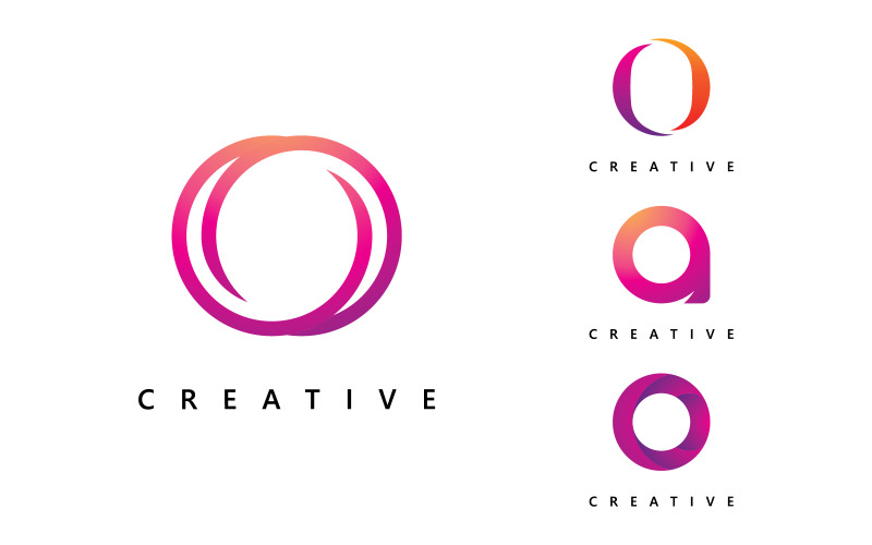 Modèle vectoriel de logo lettre O, conception de logo initiale créative lettre O 14