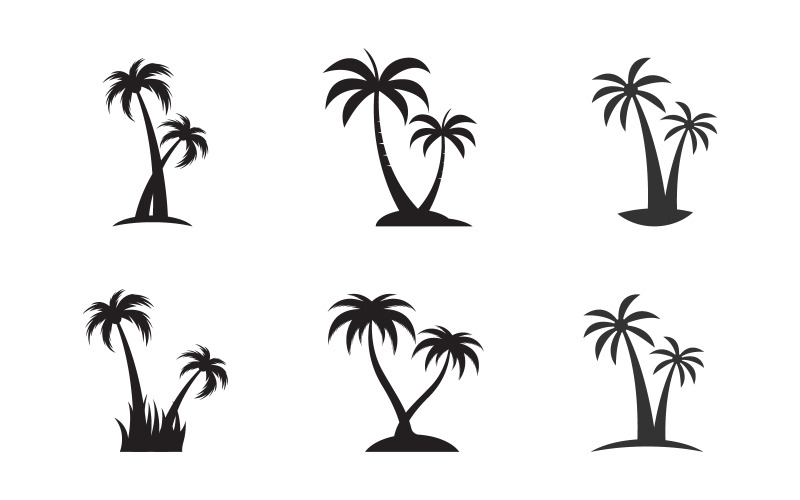 Modello di logo della spiaggia estiva con icona di palma v.15