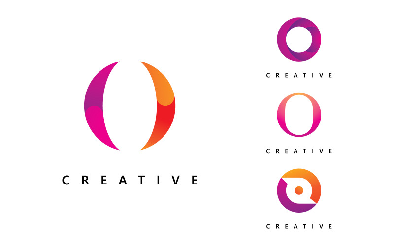 Modello vettoriale del logo della lettera O, design creativo del logo iniziale della lettera O 13