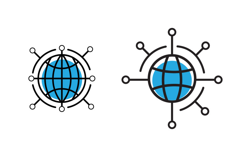 Modern Wire World Logo Шаблон векторної ілюстрації v.9