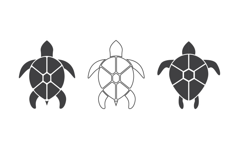 Sköldpadda djur tecknad ikon vektor illustration designmall v.4