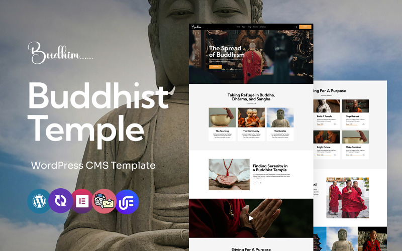 Budhim - Tema multiuso per Elementor WordPress per tempio buddista