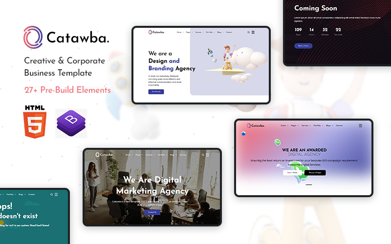 Catawba — креативное агентство, многоцелевой шаблон HTML5