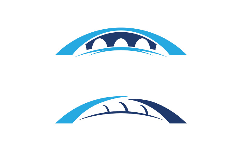 Il modello di progettazione del logo dell'illustrazione del ponte v.3