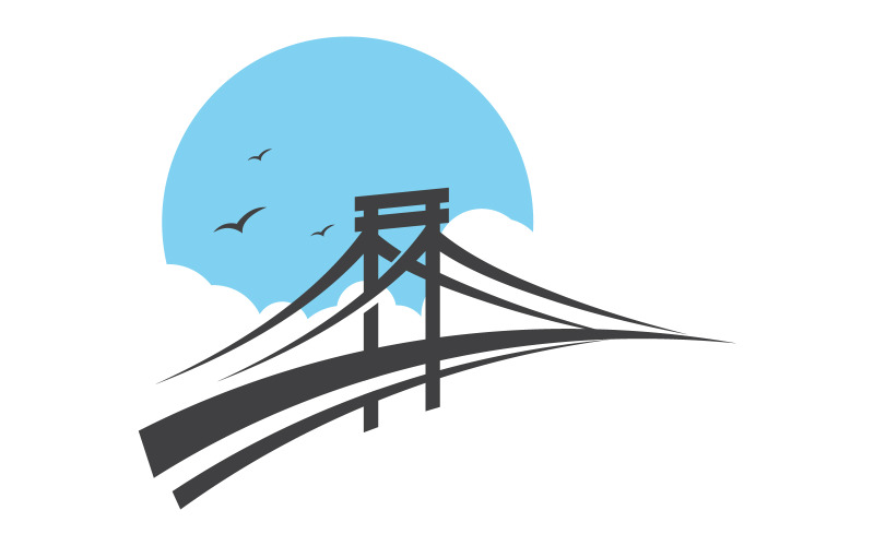 Illustrazione del ponte Modello di progettazione del logo v.4