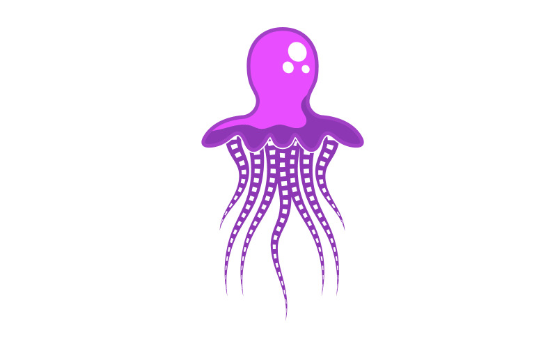 Modèle de conception de logo d'illustration mignonne de méduse v.5