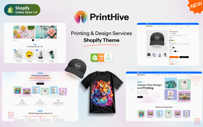 Print Hive UI - 设计和绘画在线商店 Shopify 主题
