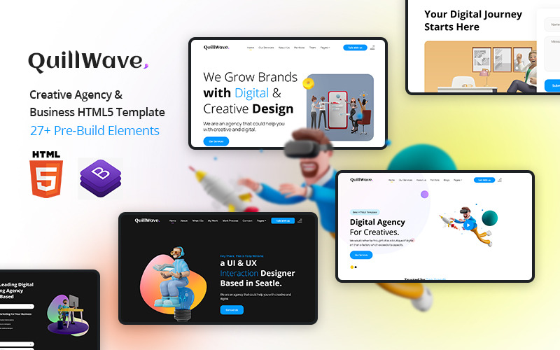 QuillWave – шаблон HTML5 для бізнесу та цифрових рішень