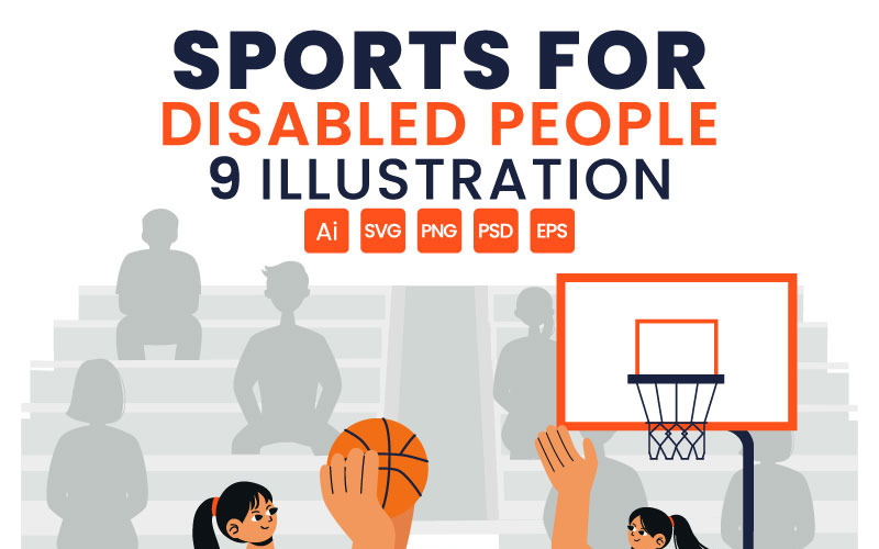 9 Sport för funktionshindrade Illustration