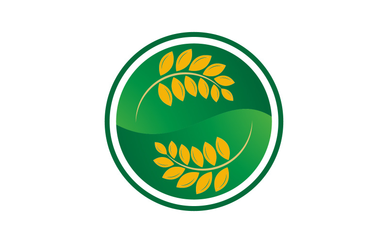 Landbouw Tarwe rijst boerderij vector pictogram illustratie sjabloon v.4