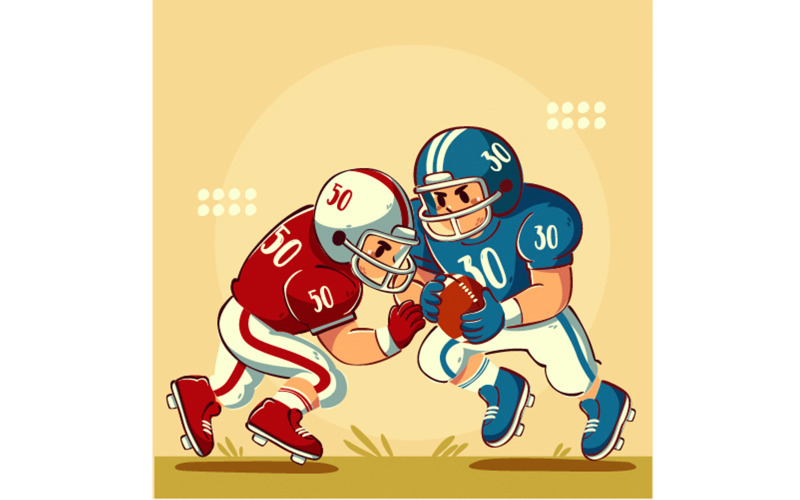 Vintage tecknad fotbollsspelare i aktion Illustration