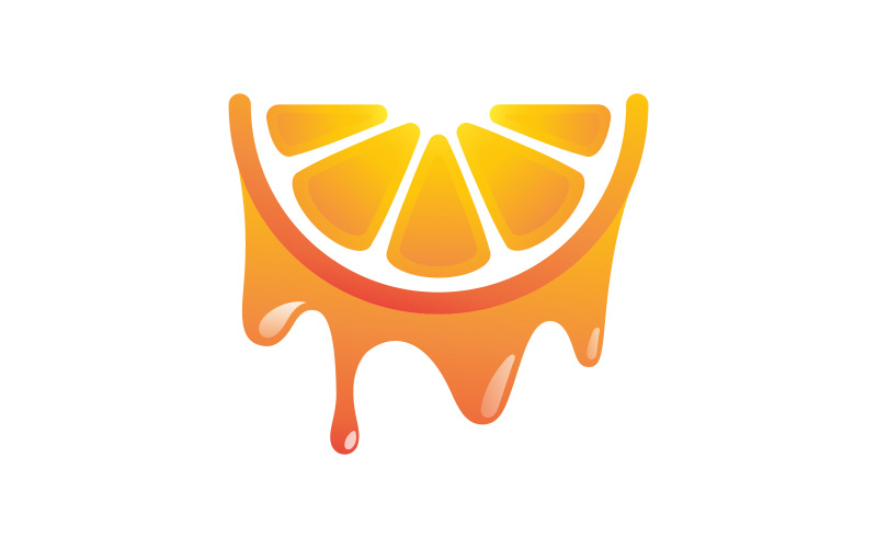 Conception de logo de fruits frais orange illustration vectorielle v.4