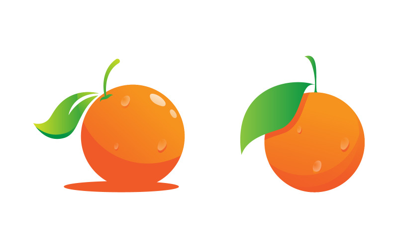 Illustrazione vettoriale dell'icona del logo di frutta fresca arancione v.6